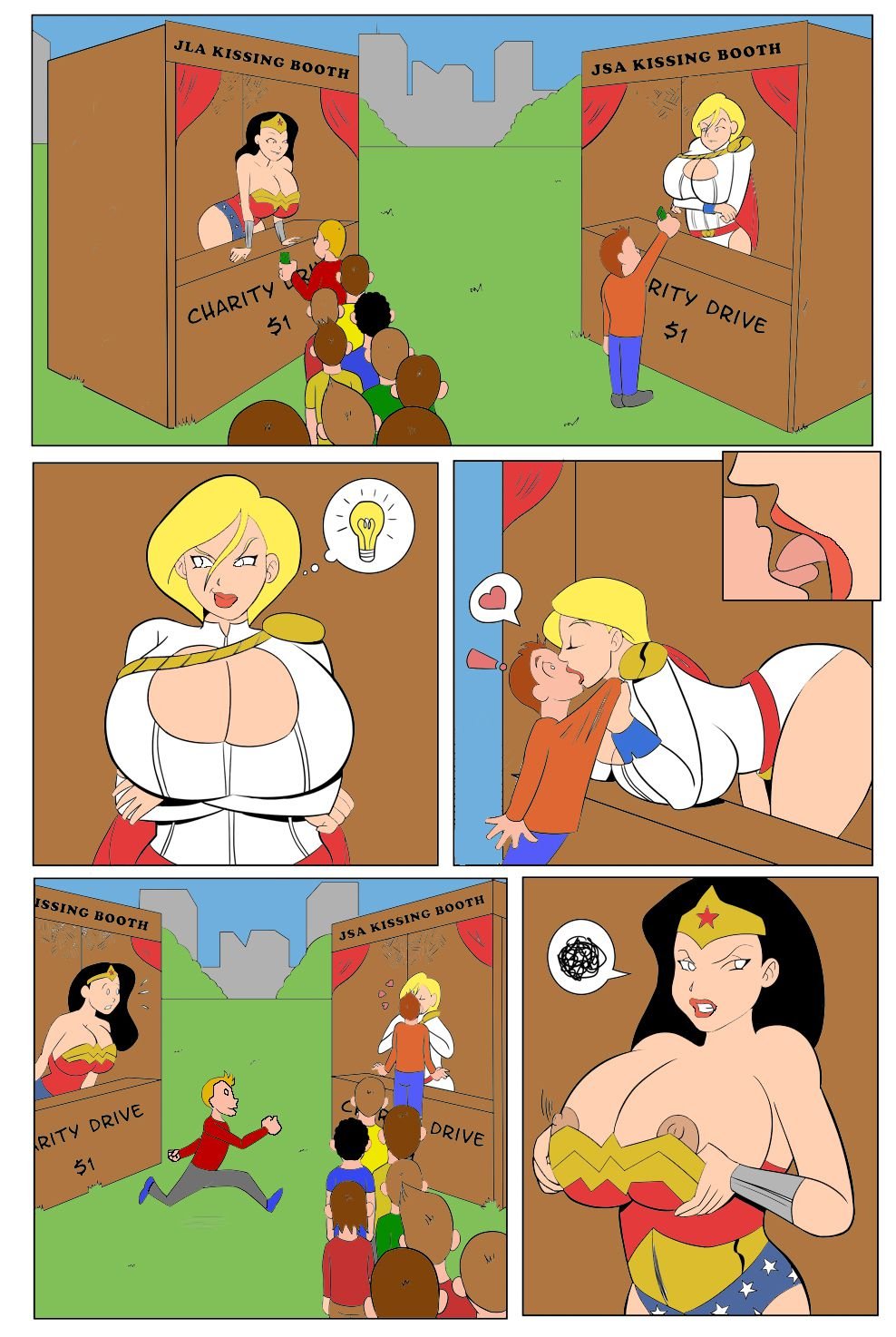 Booth Rivals (Justice League) [Glassfish] Porn Comic
