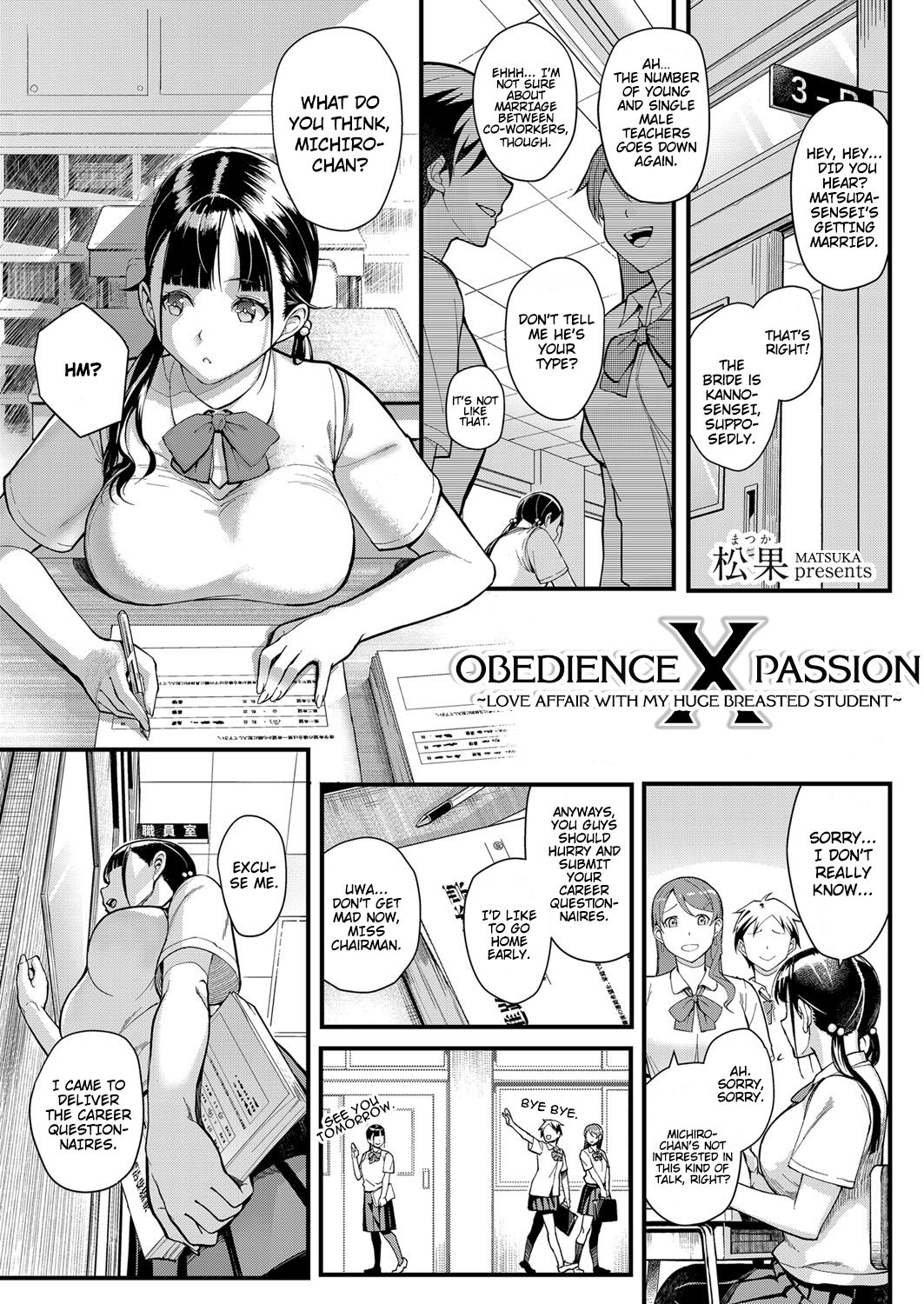 Obedience X Passion – Love Affair With My Huge Breasted Student [Matsuka] Porn Comic
