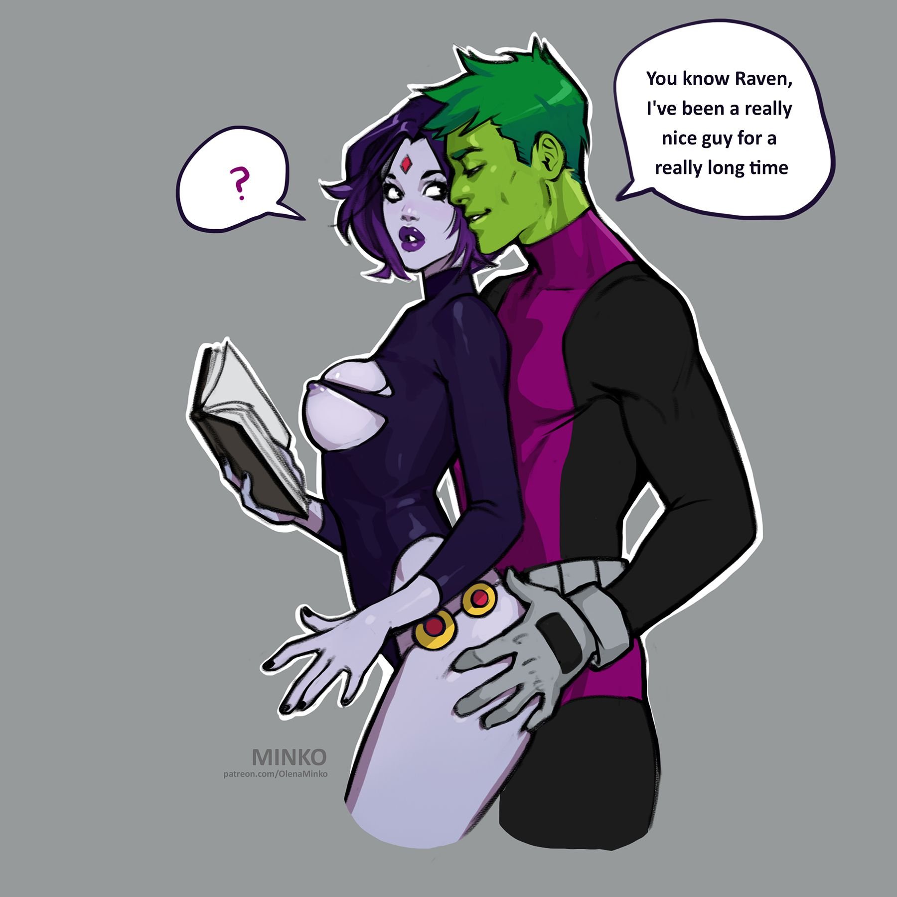 Raven and Beast Boy (Teen Titans) [Olena Minko] #1