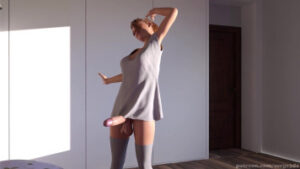 A busty milf fucks a hung futa