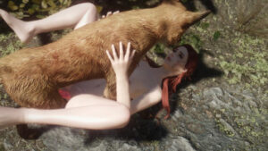 Aela the huntress in the forest