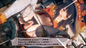 Megumin’s ass gets slammed into a barrel full of dirty tentacles!