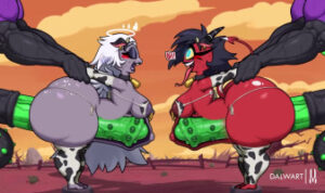 Millie & Emily (Cow) with Nasty