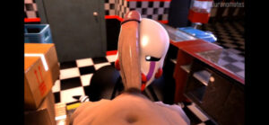 Puppet rewards you for winning a game behind the counter (SOUND)