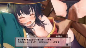 The one where Megumin gets molested by a group of people in a carriage while Kazuma’s