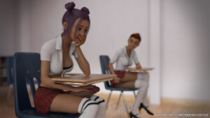 Unruly Students by Redvoidcgi (futanari fucks herself in public classroom)