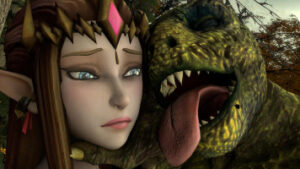 Zelda captured by Lizardman