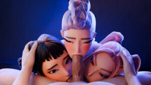 Zoey, Rumi and Mira Fellatio PoV