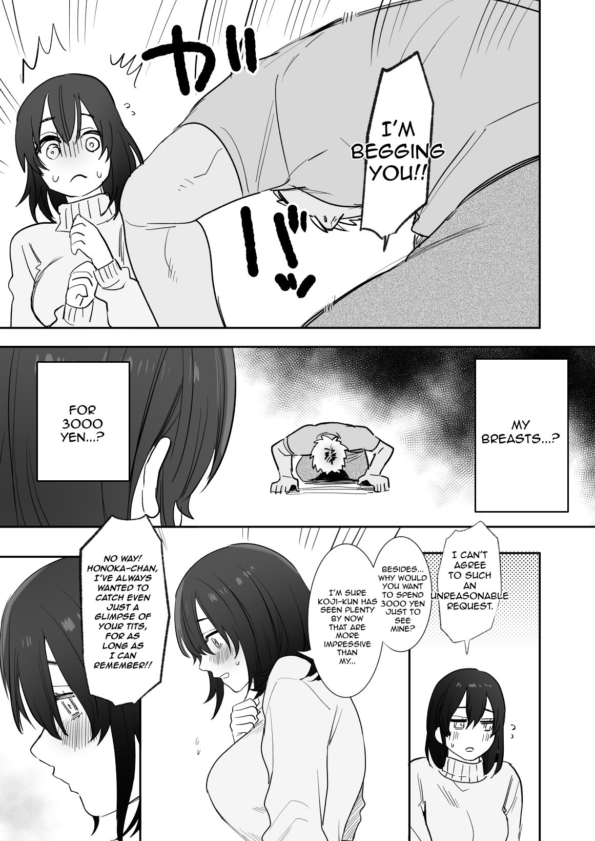 〇sen-yen de Oppai Misete [Oniben Katze] - Chapter 1 — Page 12