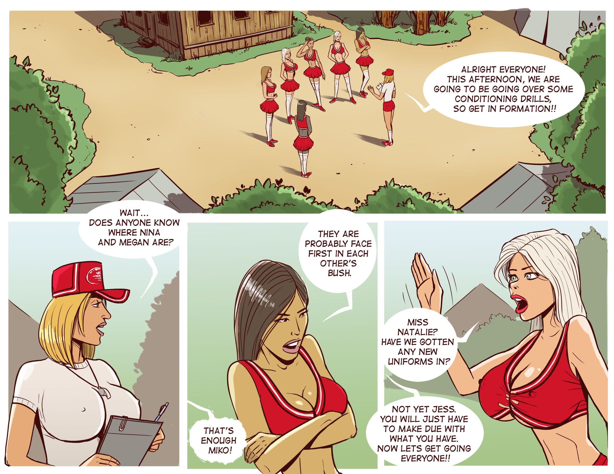 Cheerleader Camp Facefuck Massacre [Disarten] - Chapter 1 — Page 6
