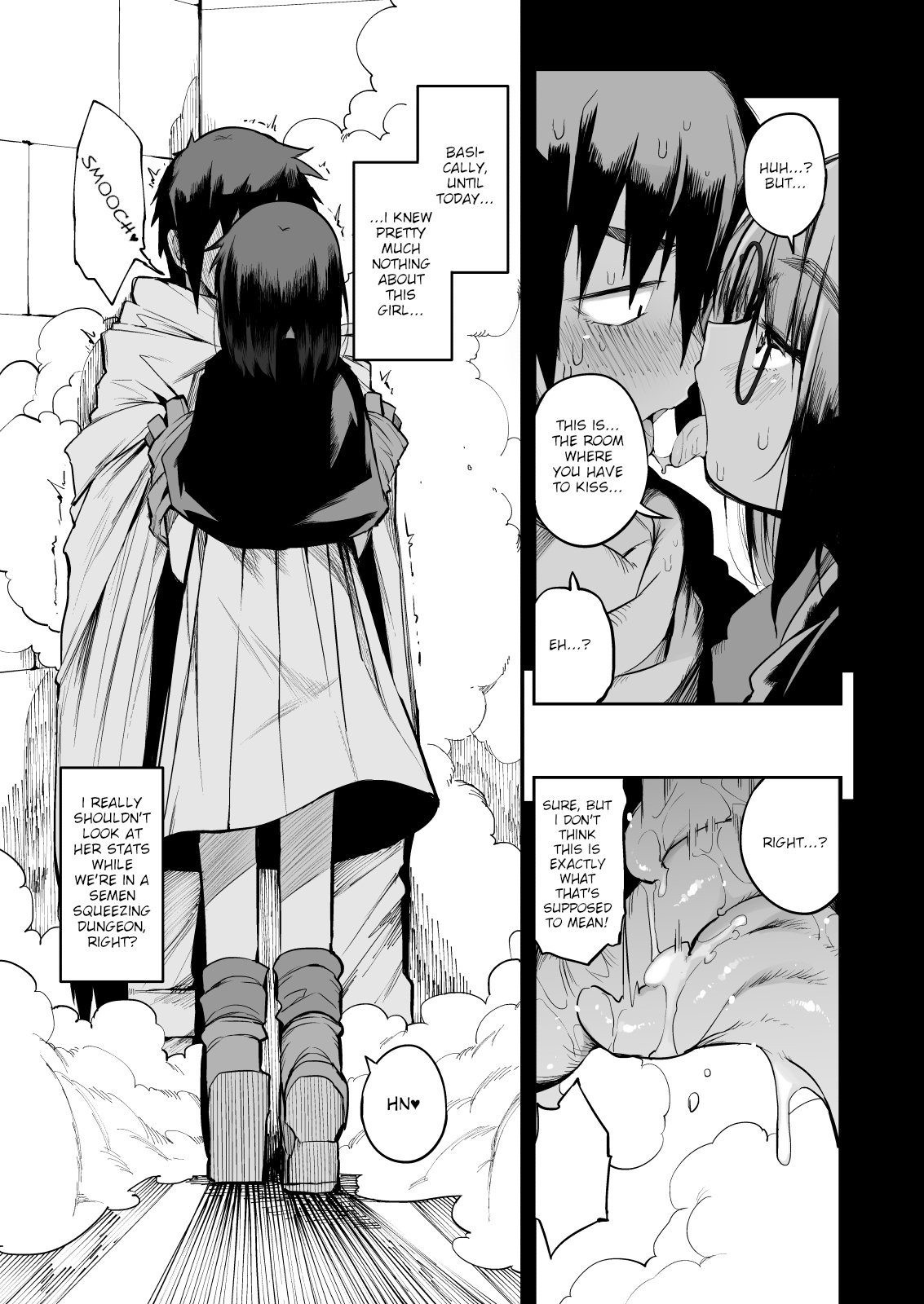 Escaping a semen squeezing dungeon with a modest girl who I really didn’t expect to have S-rank slut stats [F4U] - Chapter 1 — Page 10